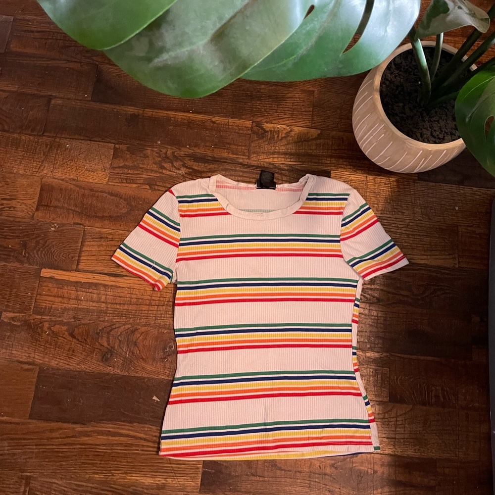 Rue 21 Rainbow Striped Top